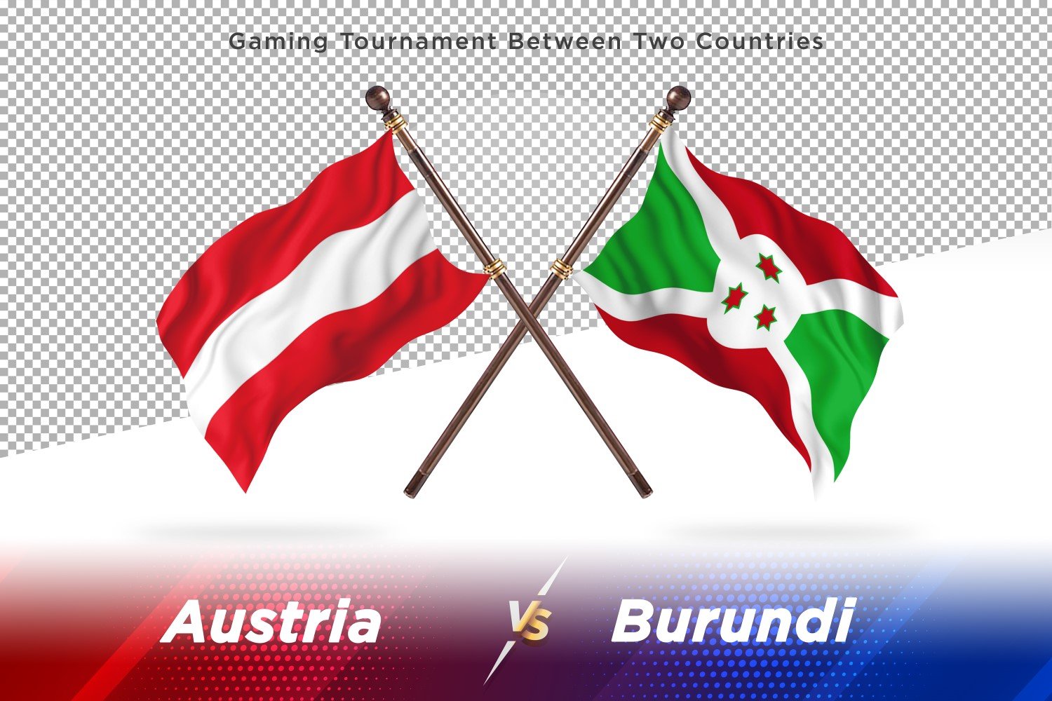 Austria versus Burundi Two Flags