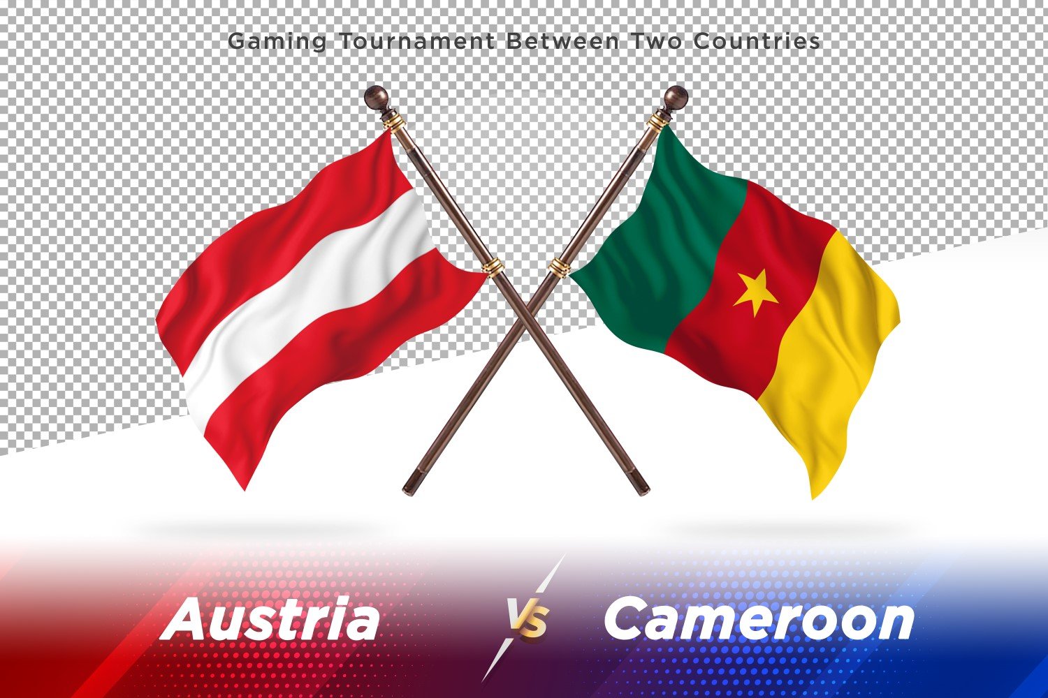 Austria versus Cameroon Two Flags