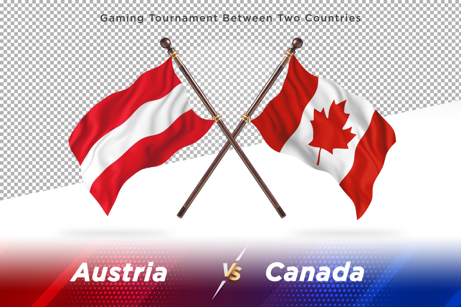 Austria versus Canada Two Flags