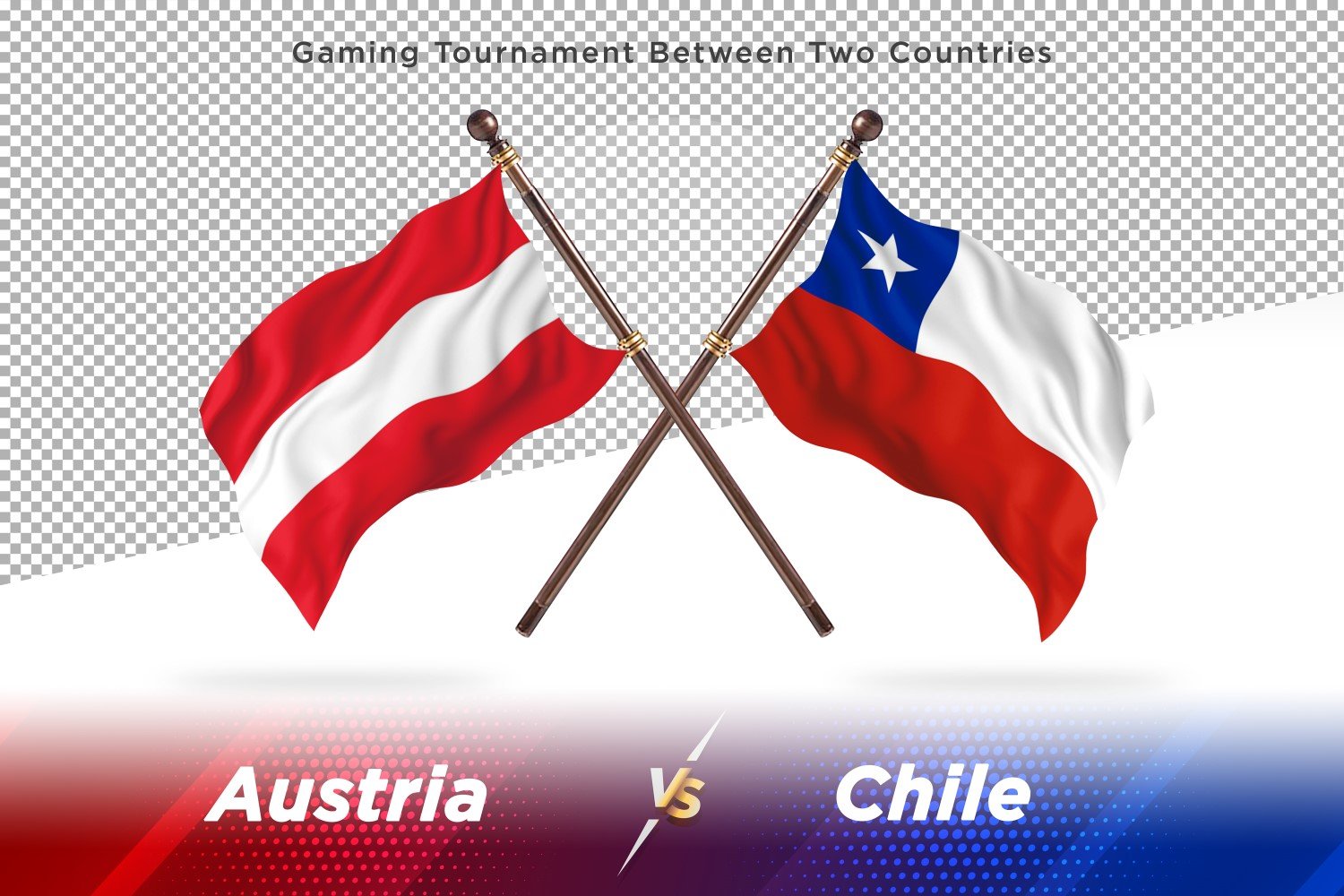 Austria versus Chile Two Flags