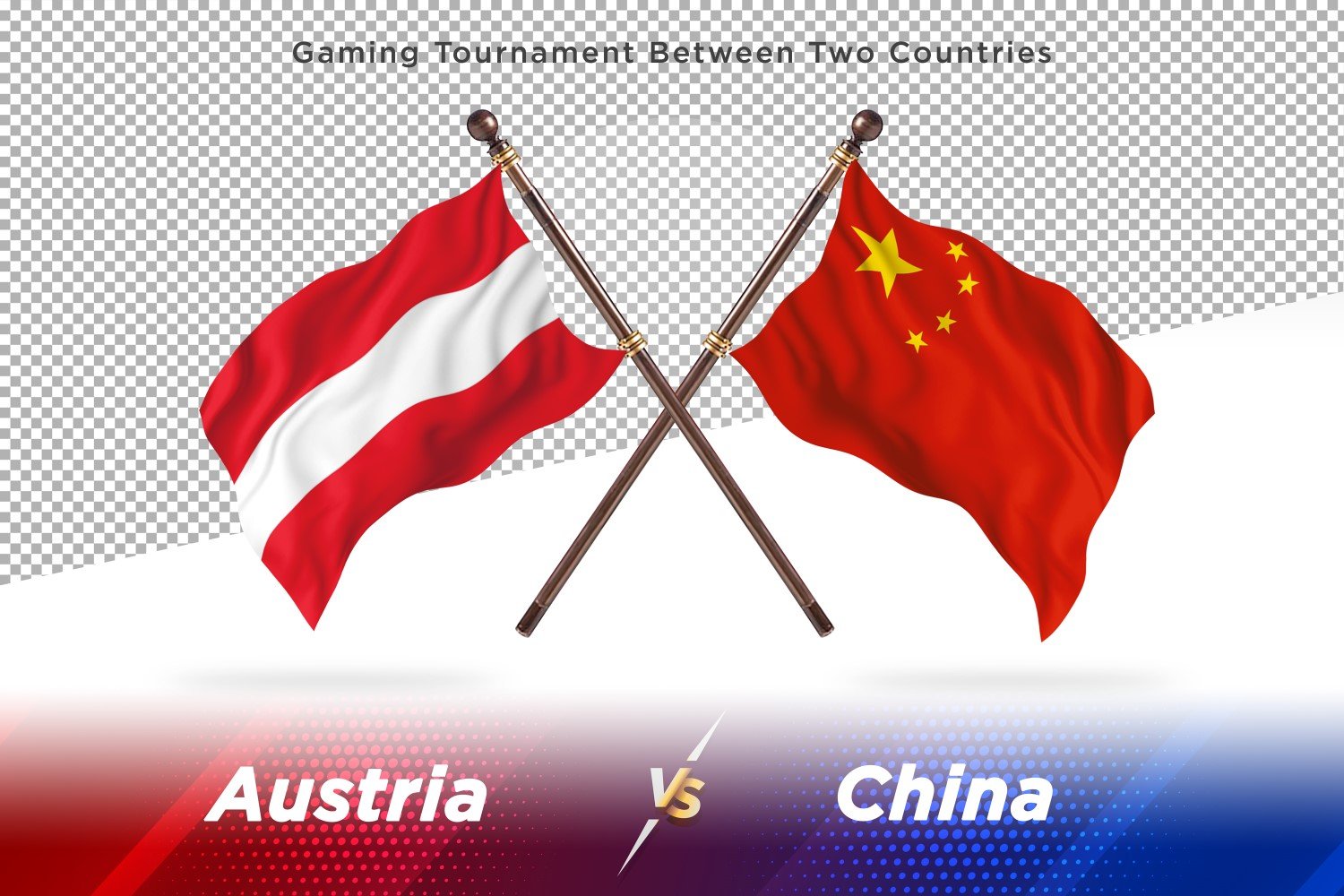 Austria versus china Two Flags