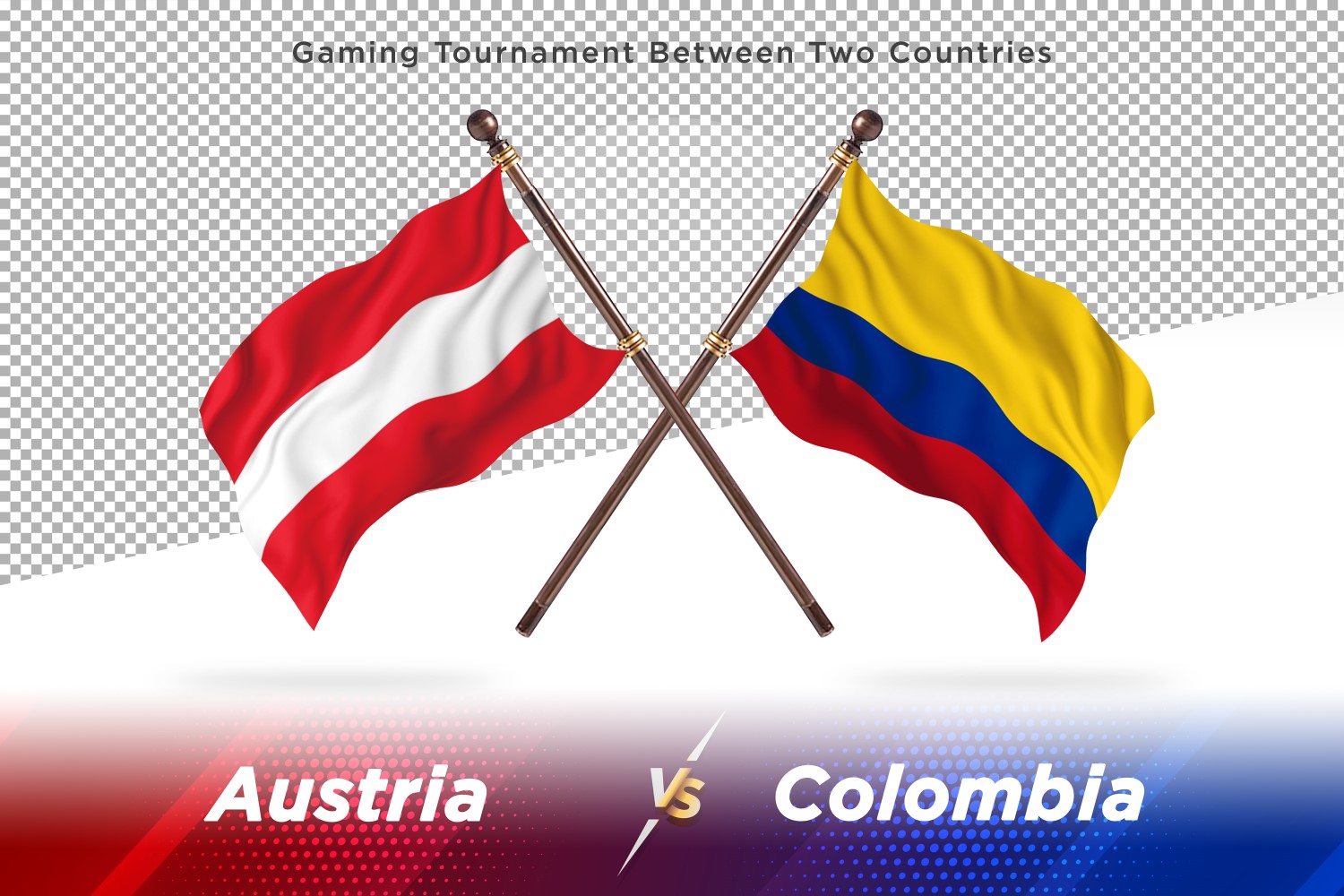 Austria versus Colombia Two Flags