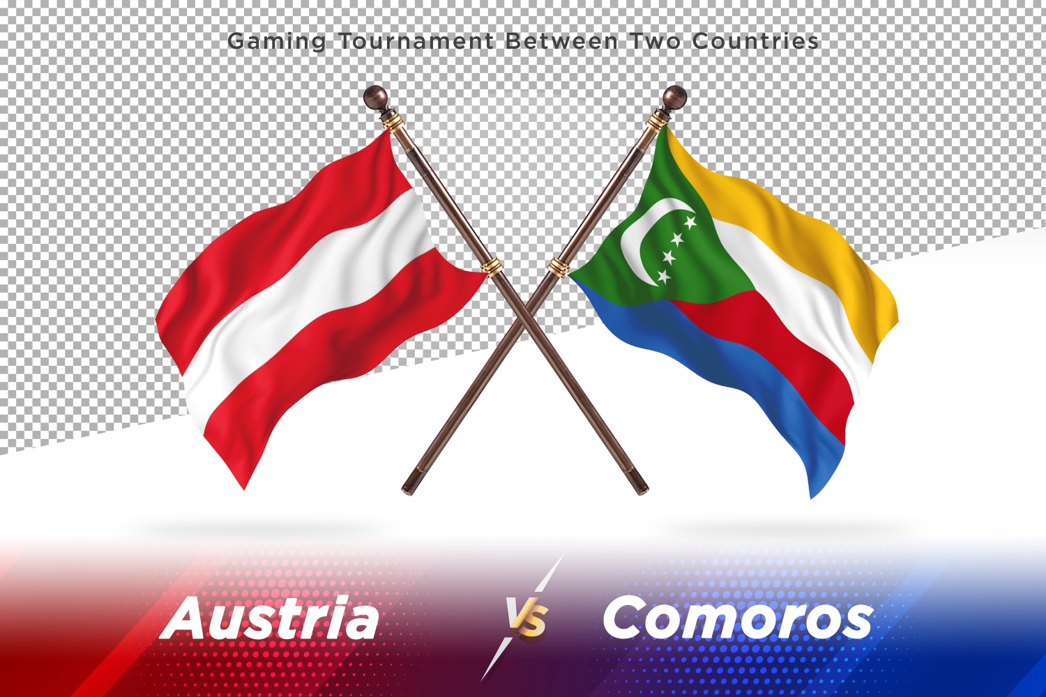 Austria versus Comoros Two Flags