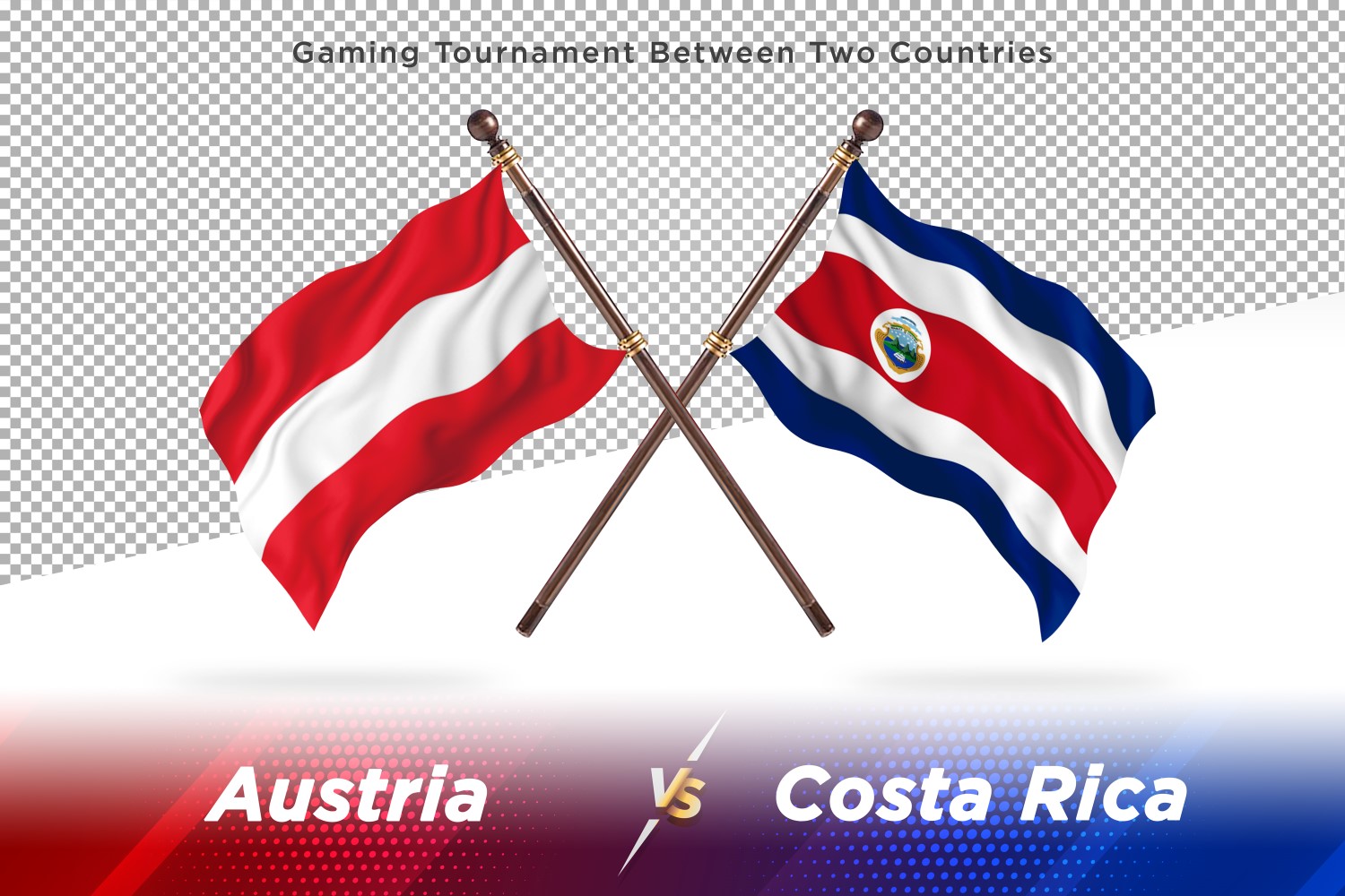 Austria versus costa Rica Two Flags