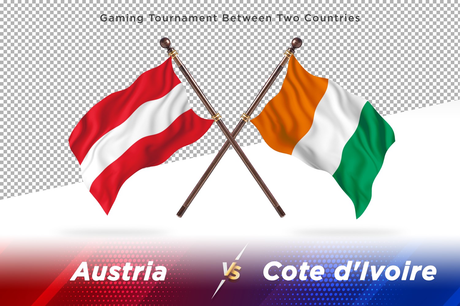 Austria versus cote d'ivoire Two Flags