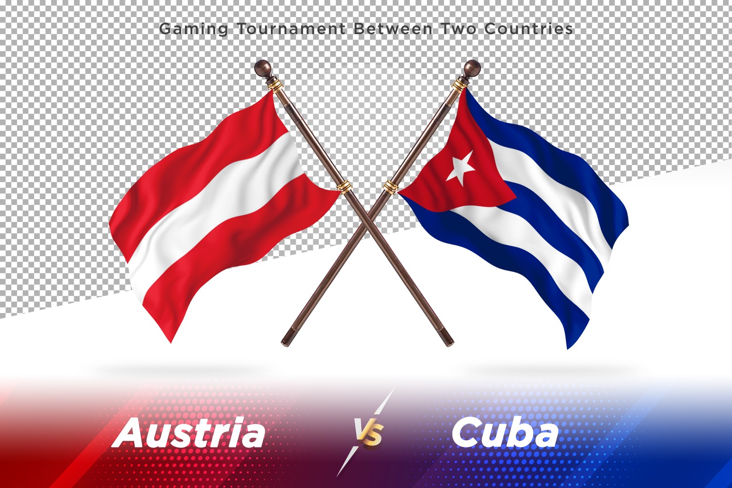 Austria versus Cuba Two Flags