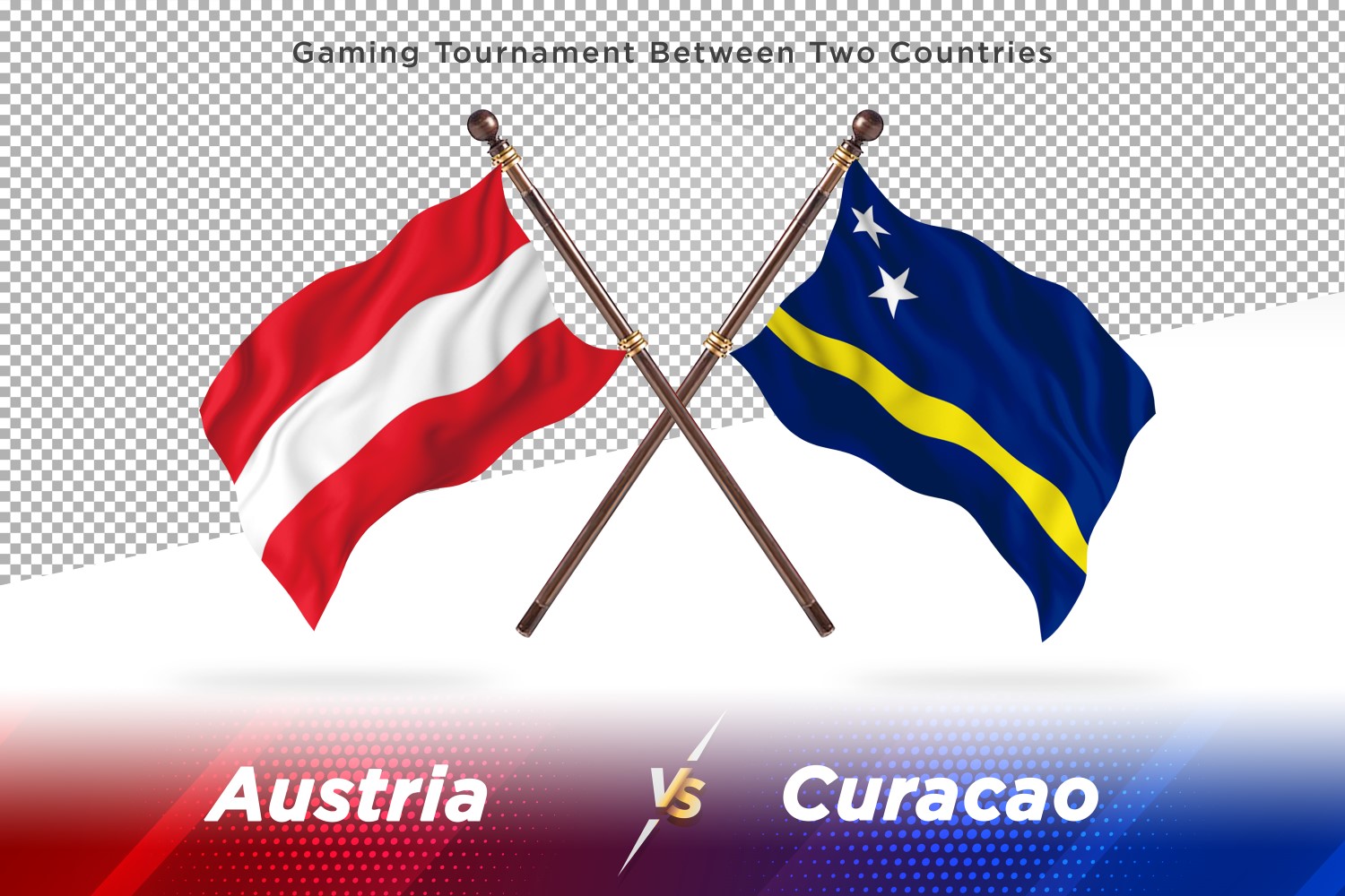 Austria versus curacao Two Flags