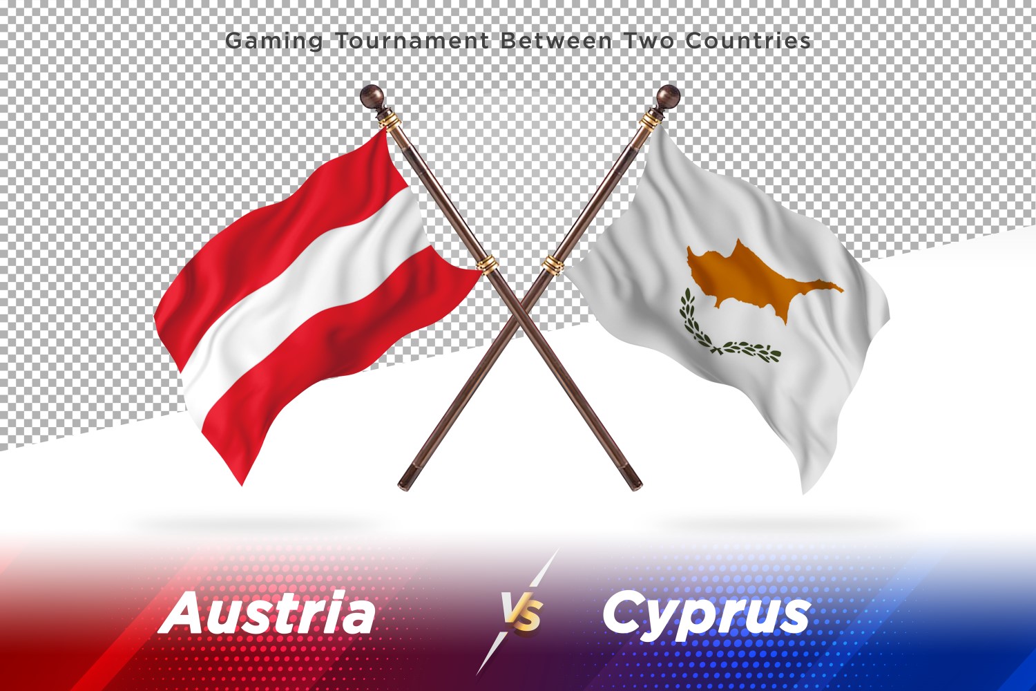 Austria versus Cyprus Two Flags