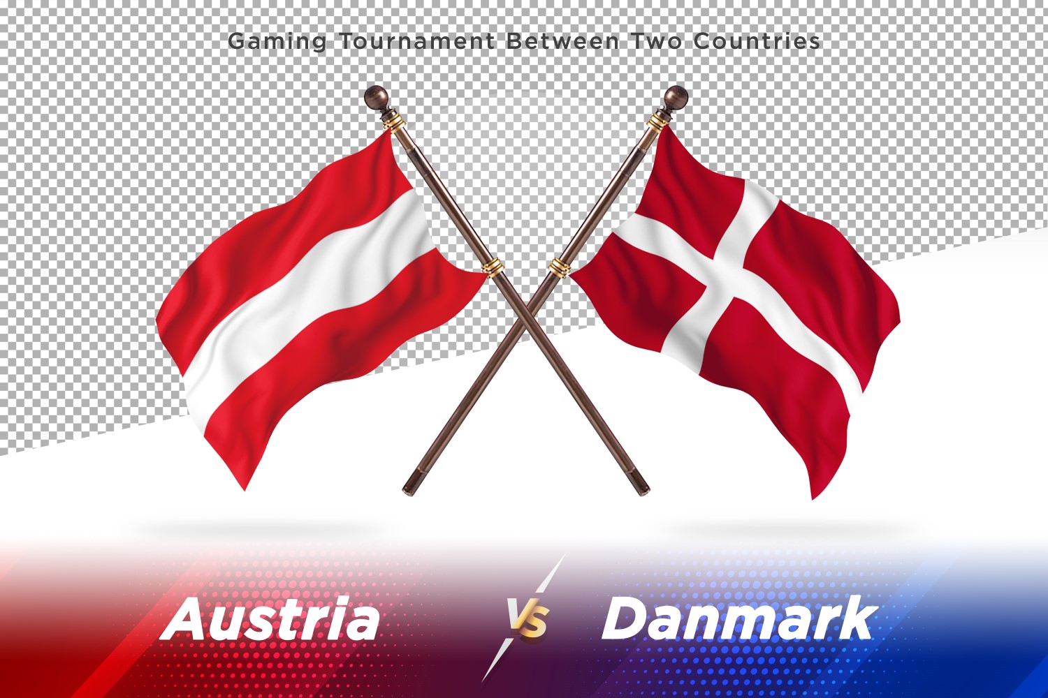 Austria versus Denmark Two Flags