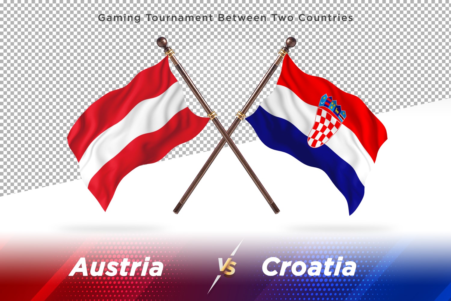 Austria versus Croatia Two Flags