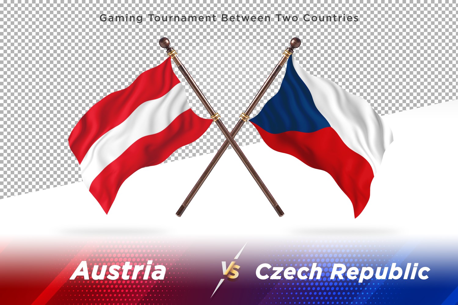 Austria versus Czech republic Two Flags