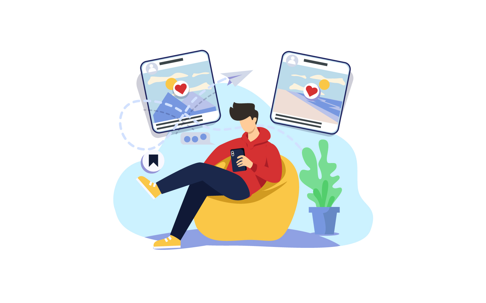 Social Media Browsing Illustration Concept