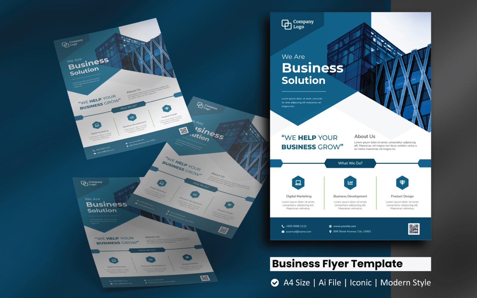 Business Hexa Flyer Corporate Identity Template