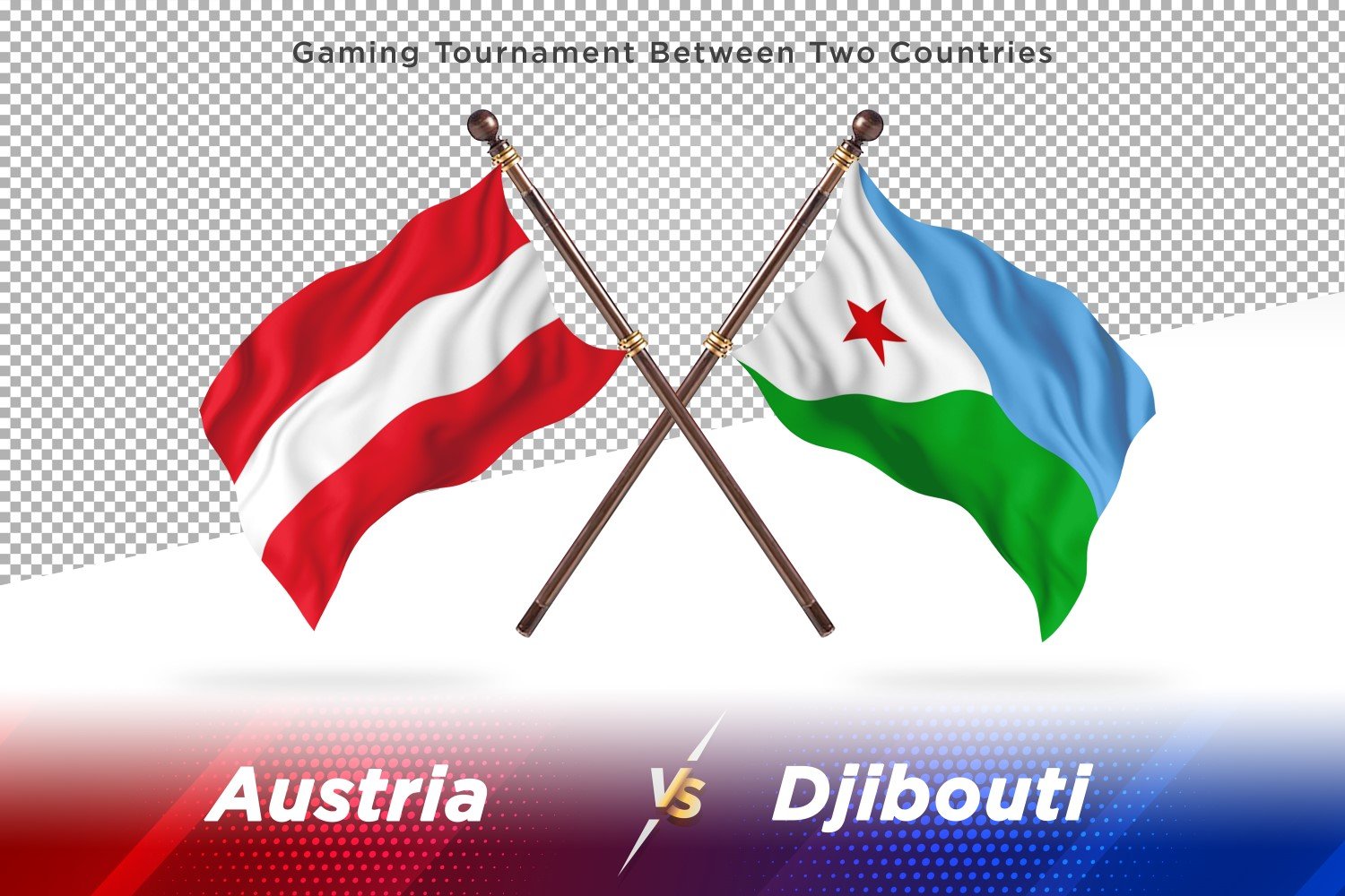 Austria versus Djibouti Two Flags