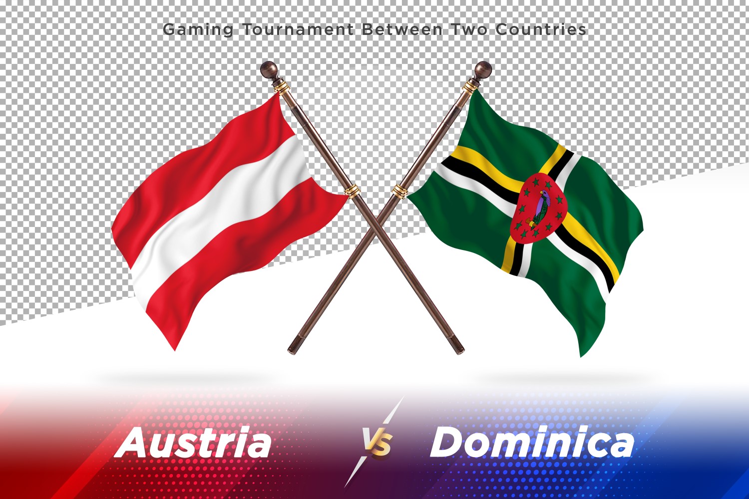 Austria versus Dominica Two Flags