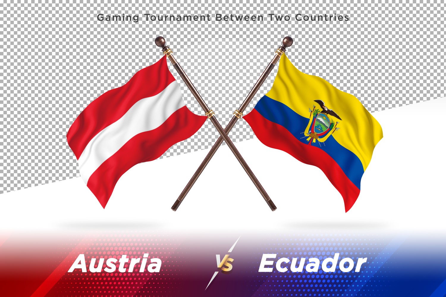 Austria versus Ecuador Two Flags