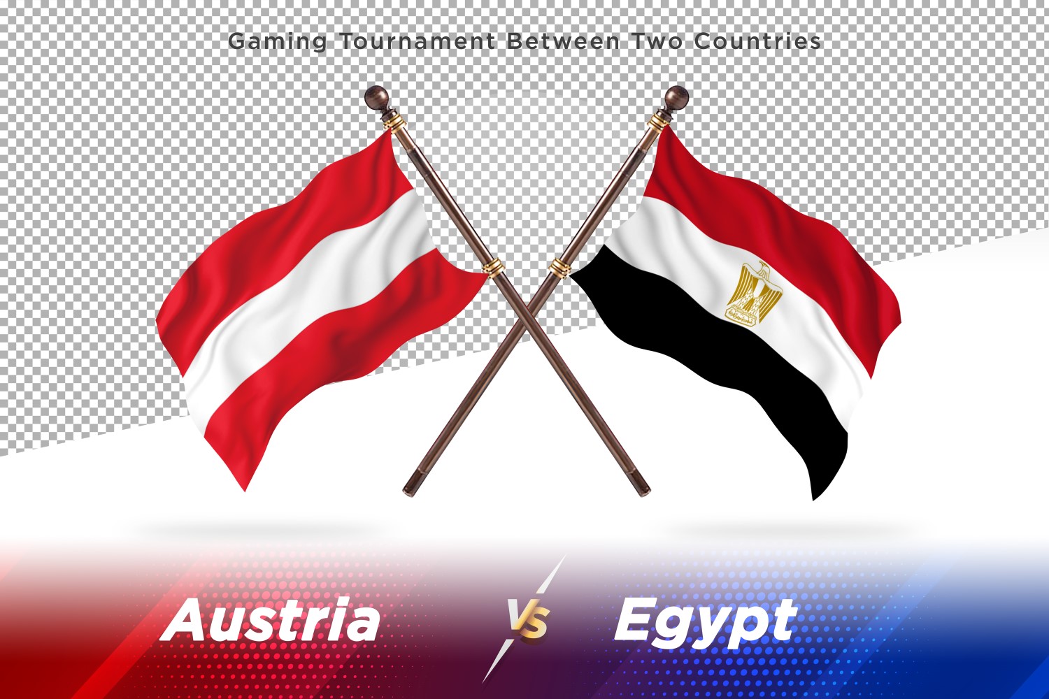 Austria versus Egypt Two Flags