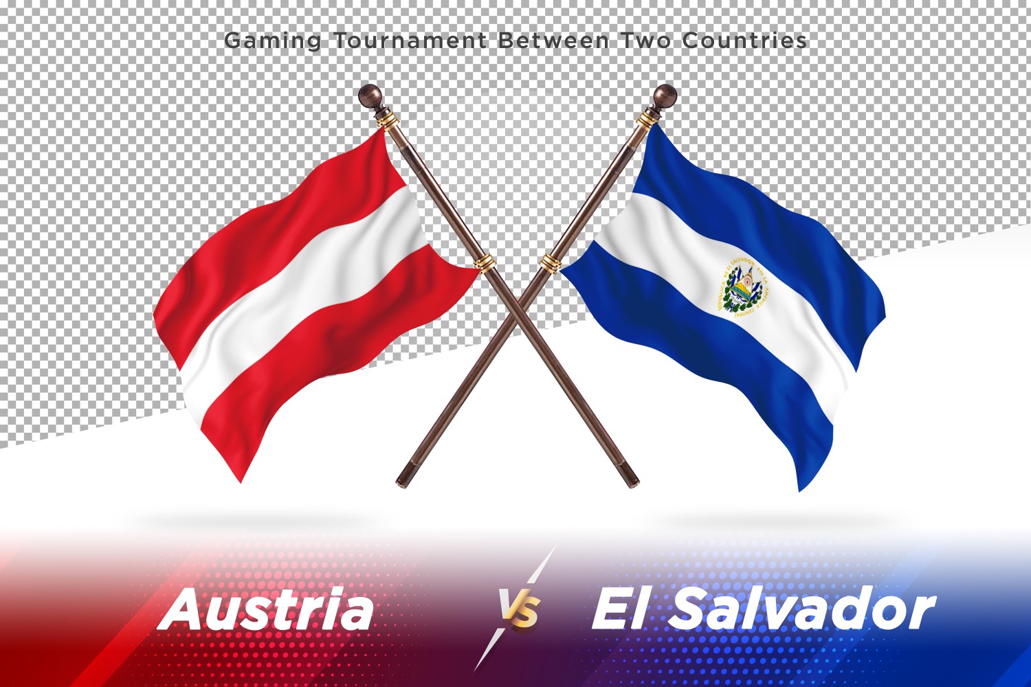 Austria versus el Salvador Two Flags