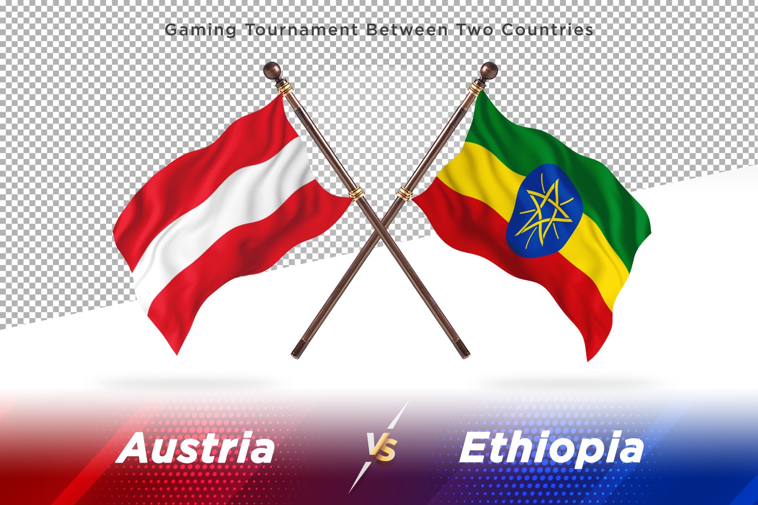 Austria versus Ethiopia Two Flags