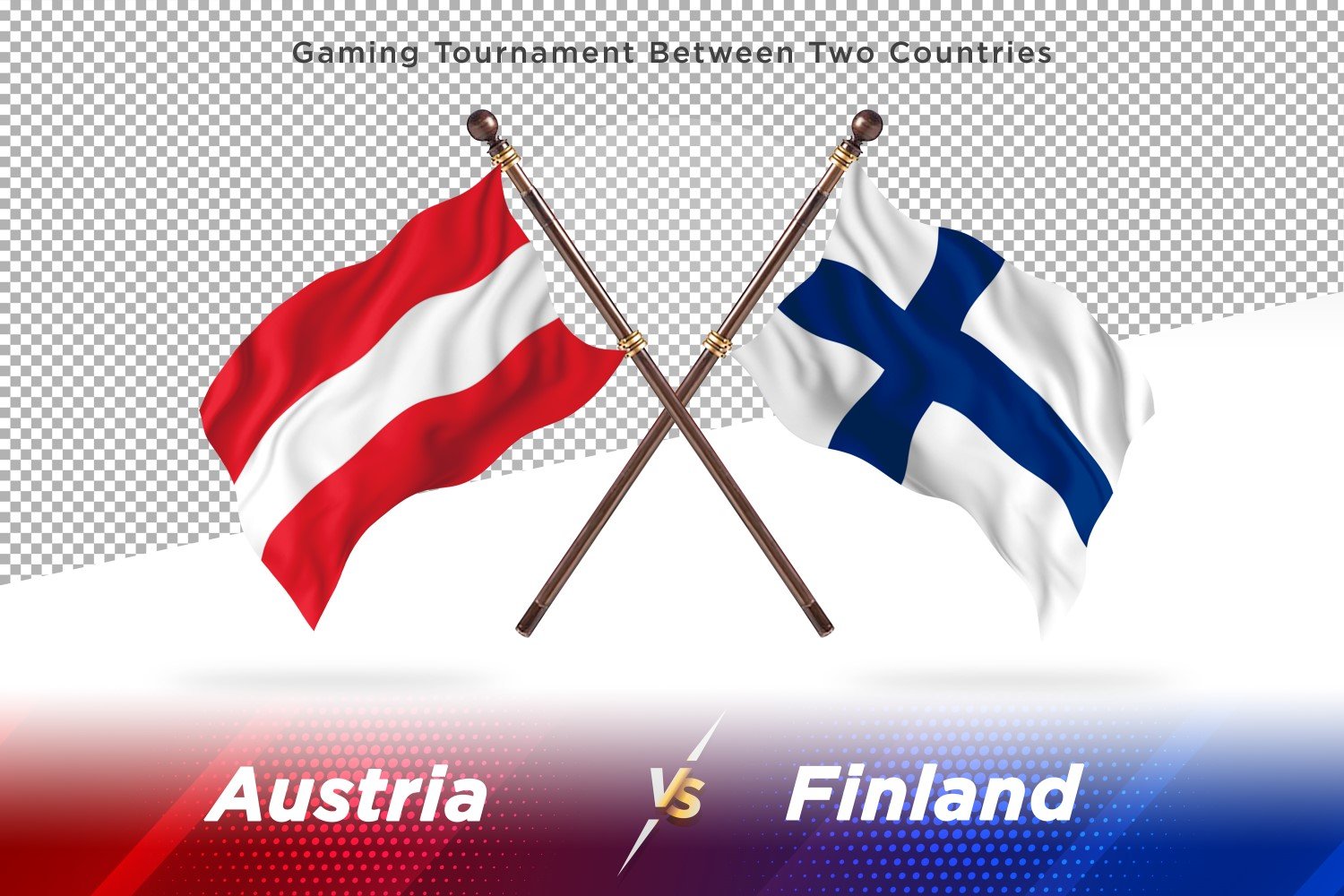 Austria versus Finland Two Flags