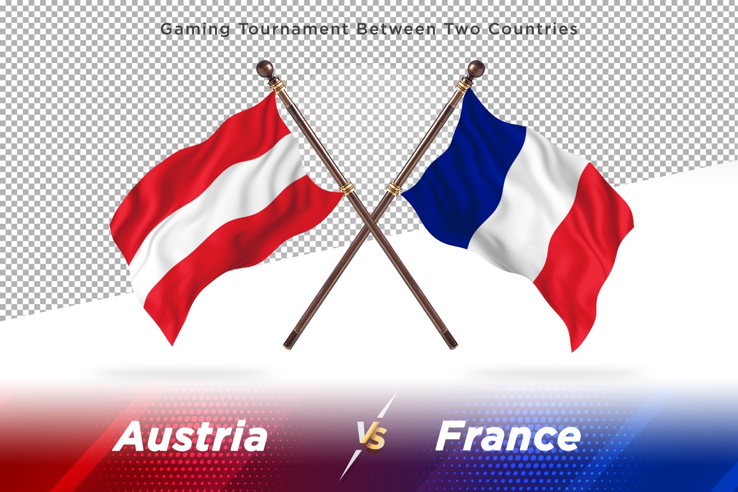 Austria versus France Two Flags