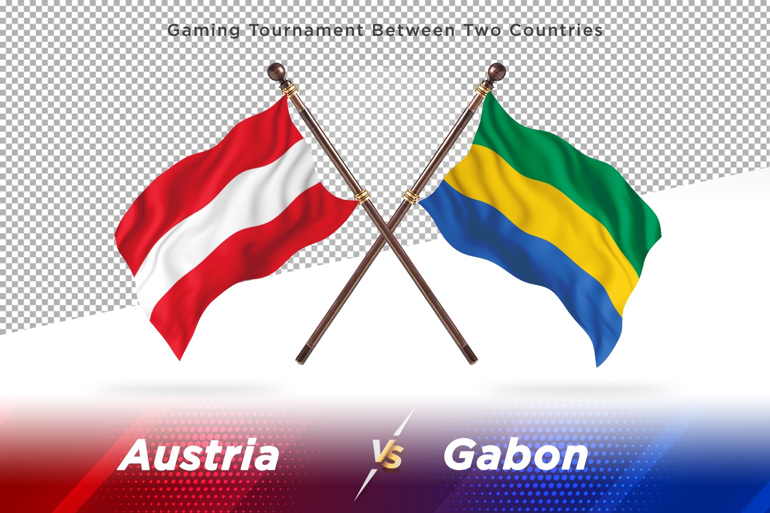 Austria versus Gabon Two Flags