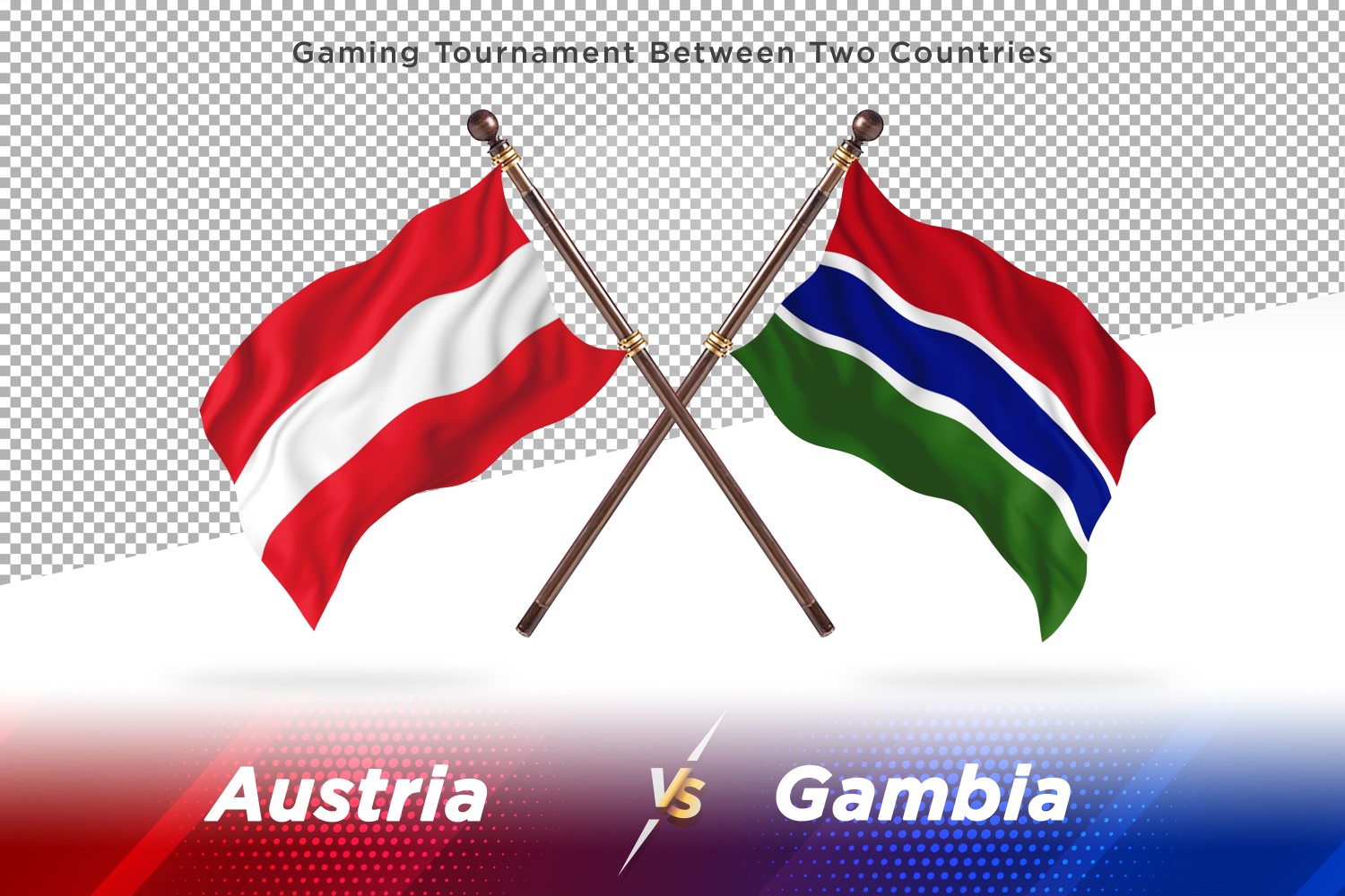 Austria versus Gambia Two Flags