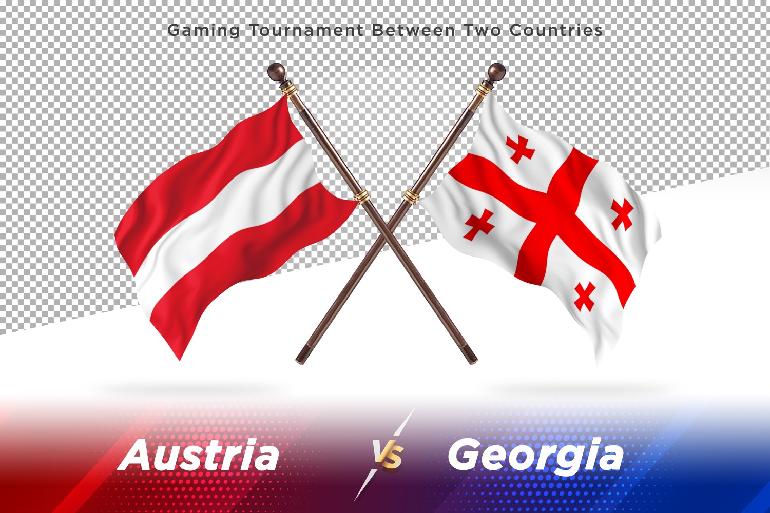 Austria versus Georgia Two Flags