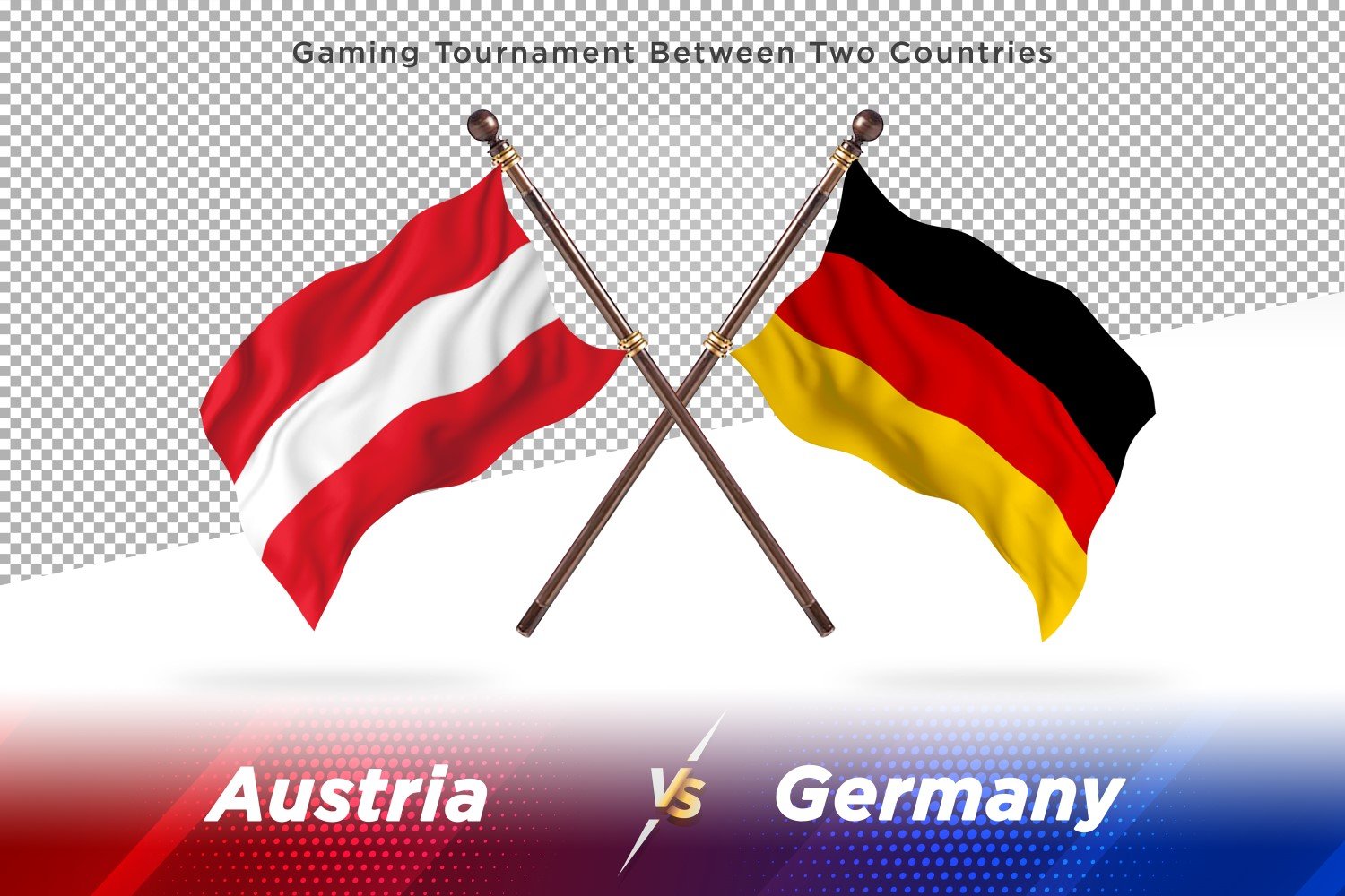 Austria versus Germany Two Flags