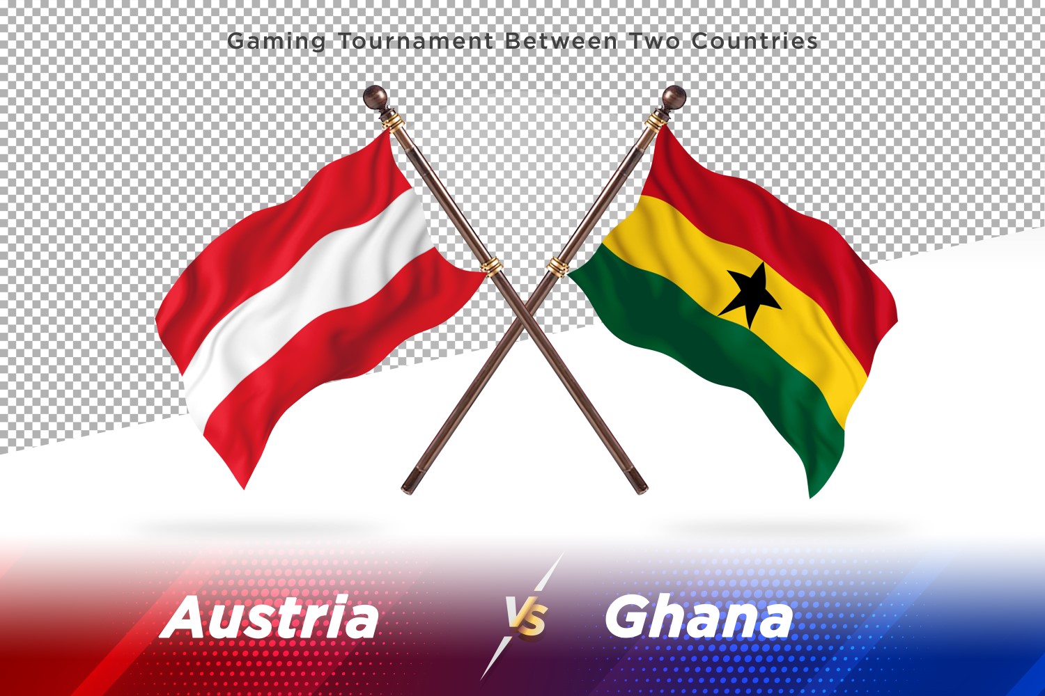 Austria versus Ghana Two Flags