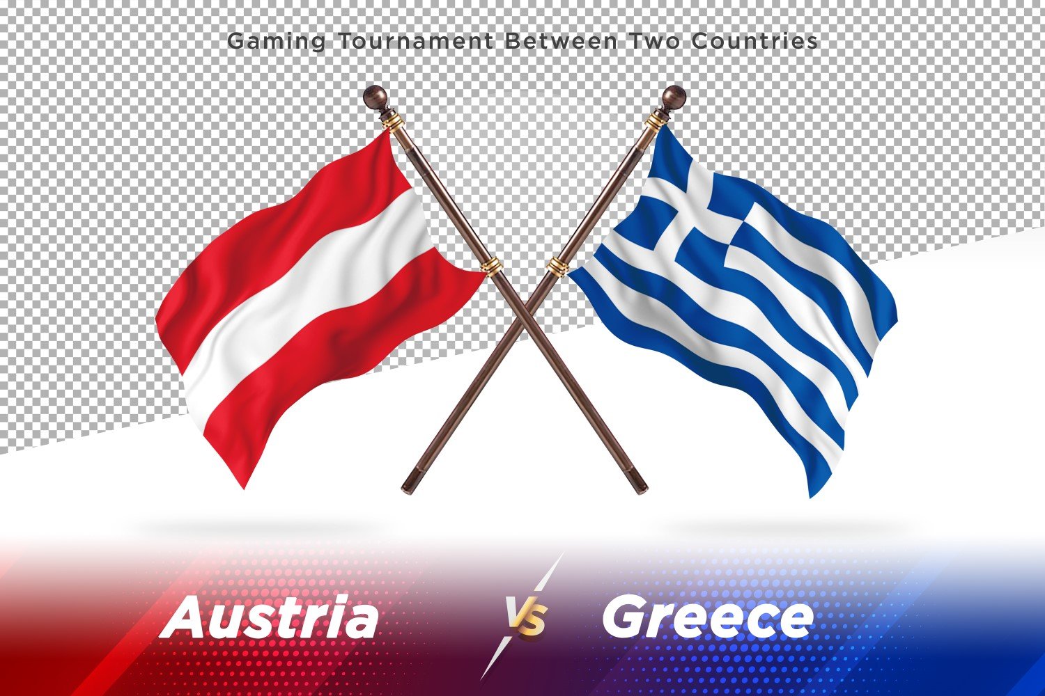 Austria versus Greece Two Flags