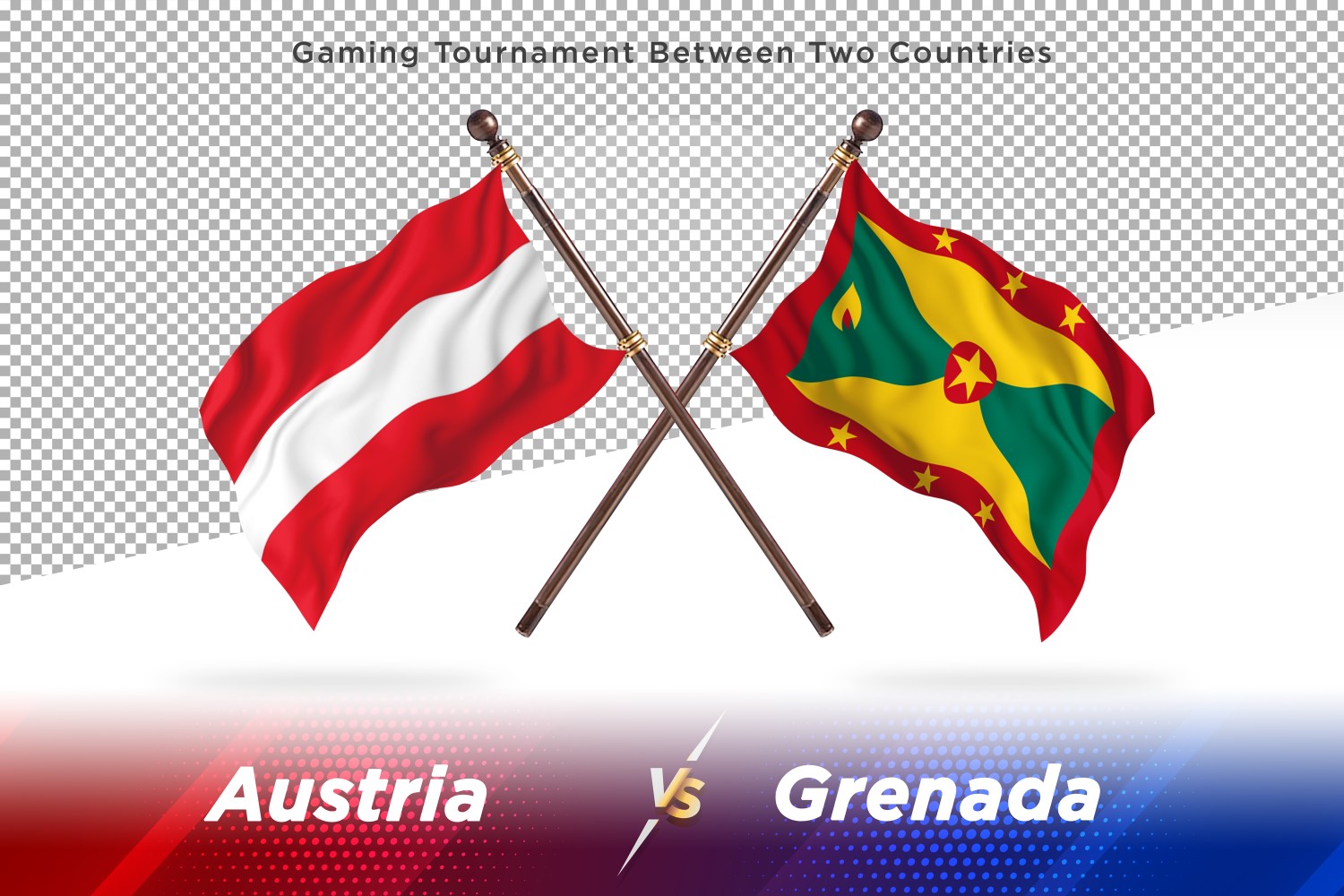 Austria versus Grenada Two Flags