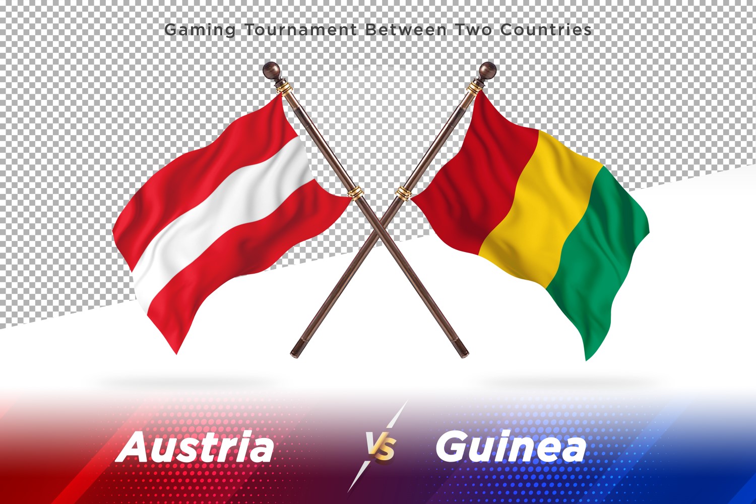 Austria versus guinea Two Flags