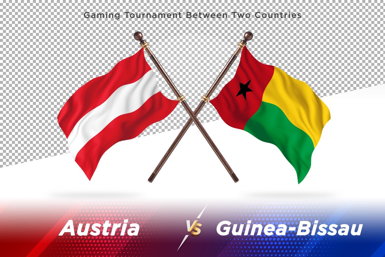 Austria versus Guinea-Bissau Two Flags