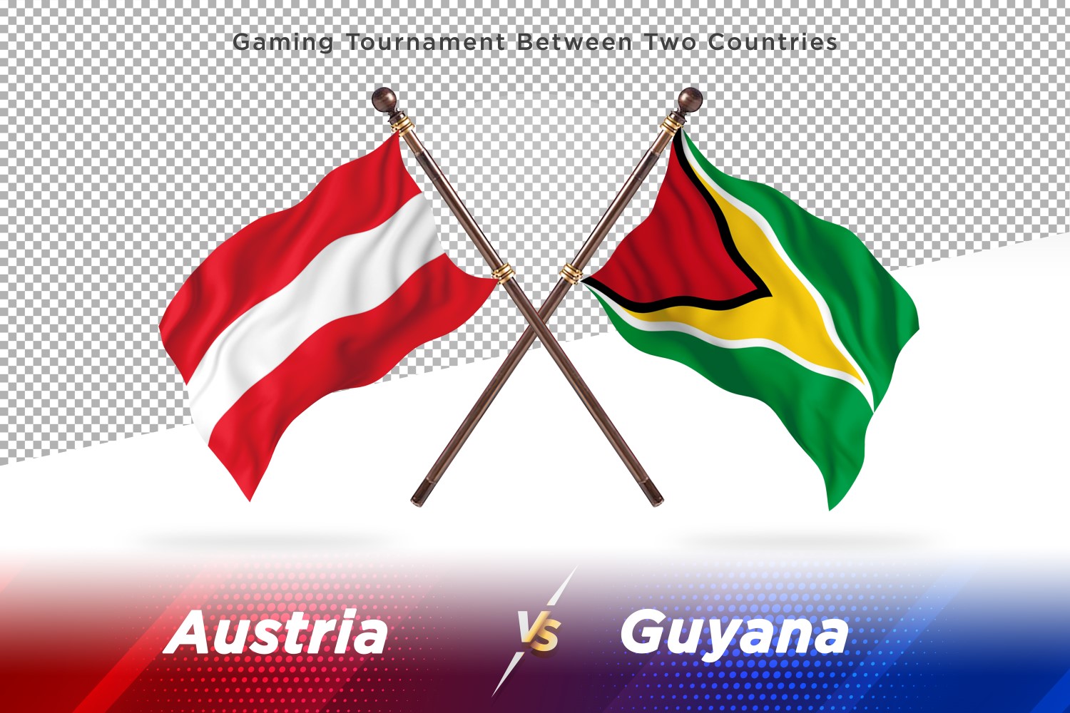 Austria versus Guyana Two Flags