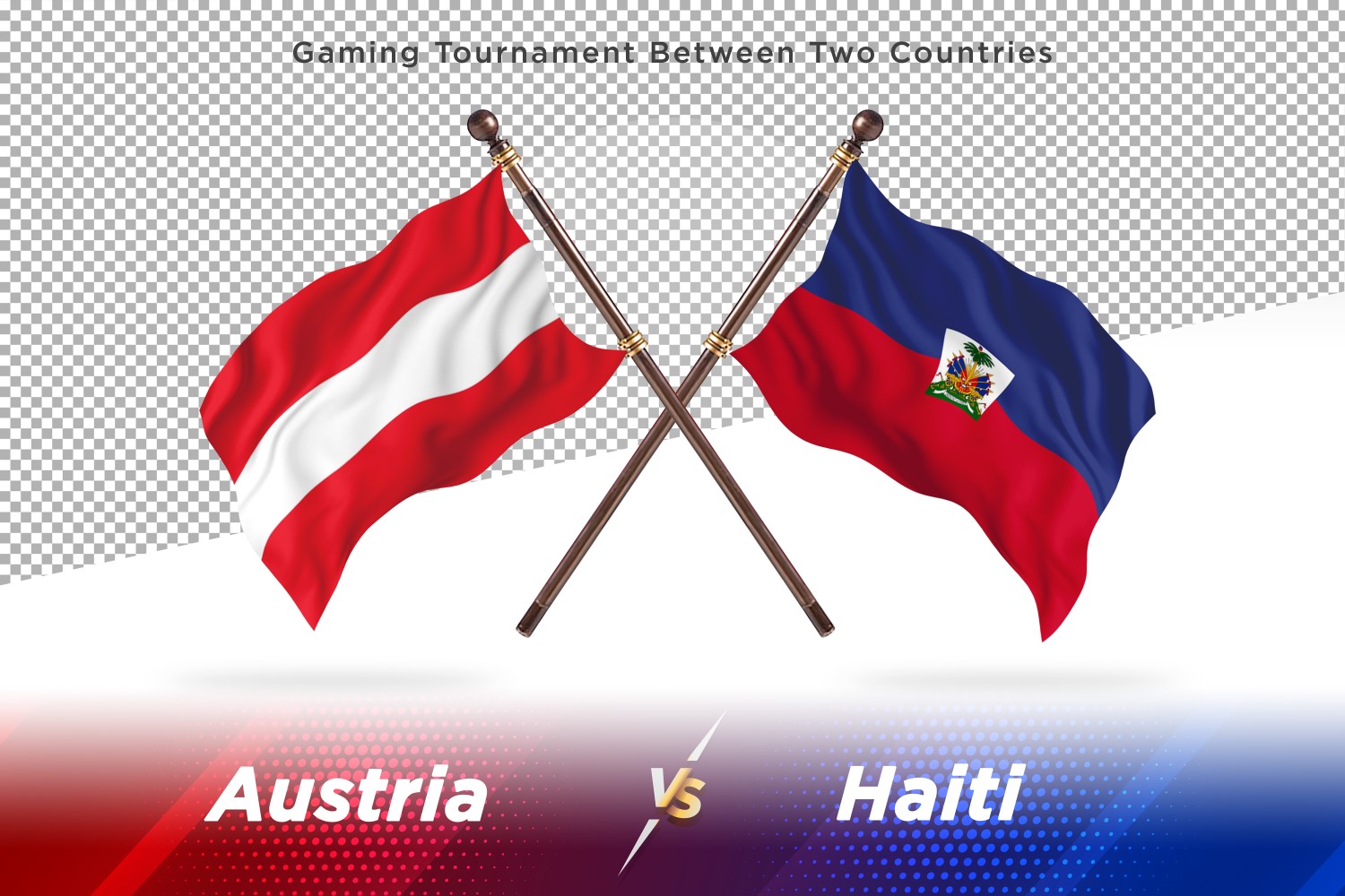 Austria versus Haiti Two Flags