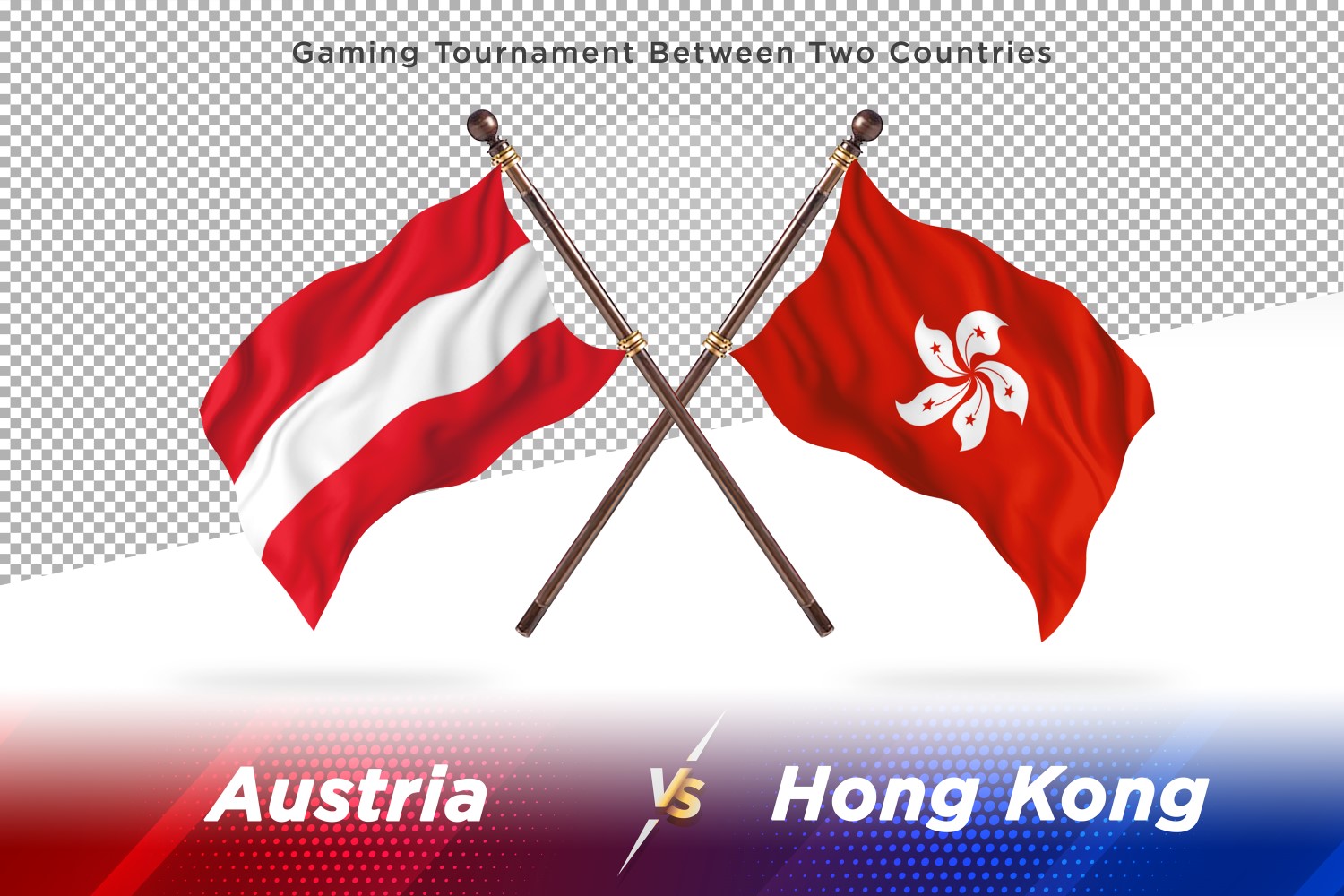 Austria versus Hong Kong Two Flags