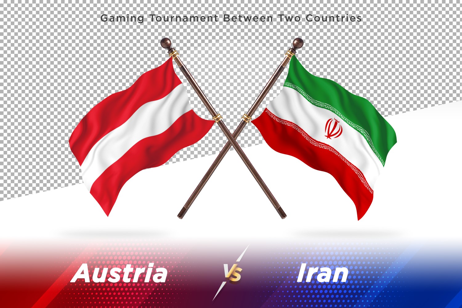 Austria versus Indonesia Two Flags