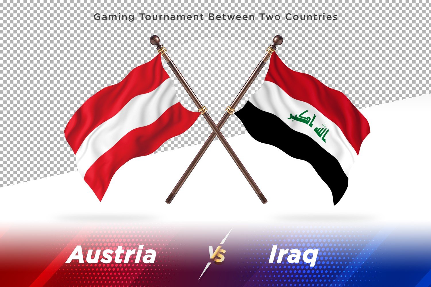 Austria versus Iran Two Flags