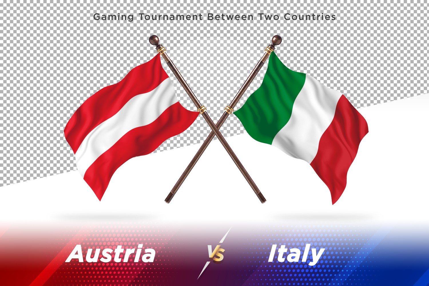 Austria versus Ireland Two Flags