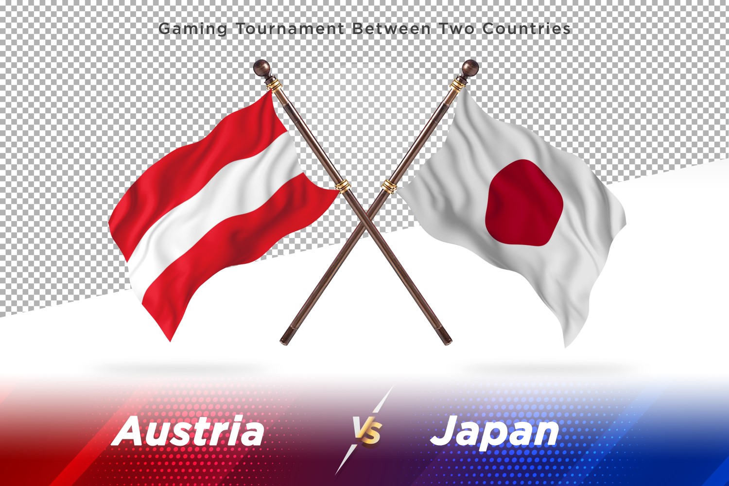 Austria versus japan Two Flags