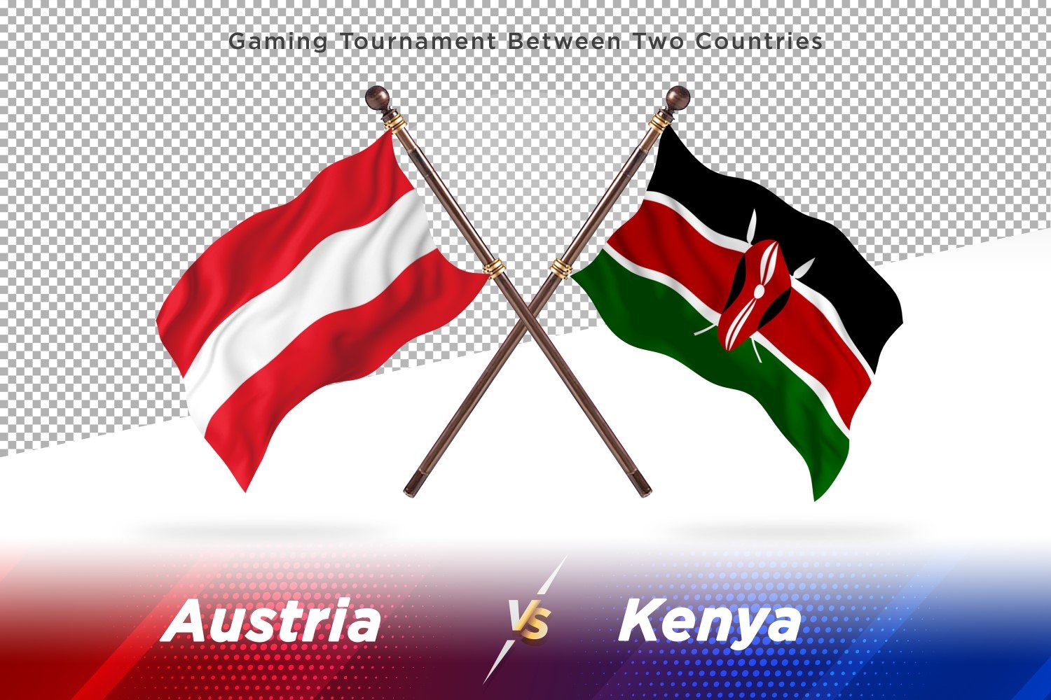 Austria versus Kenya Two Flags