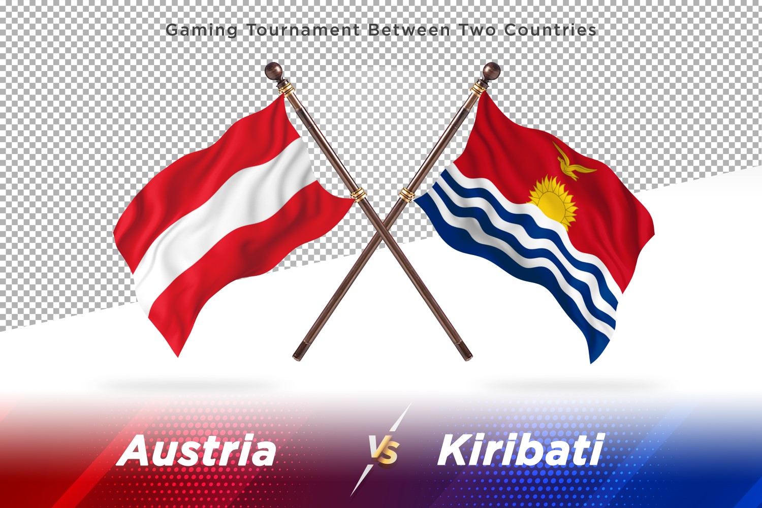 Austria versus Kiribati Two Flags