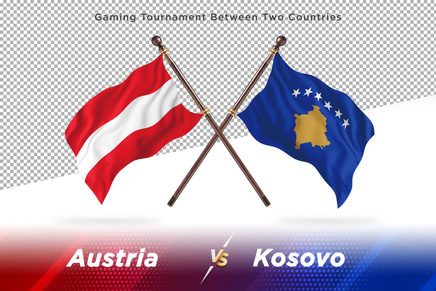 Austria versus Kosovo Two Flags