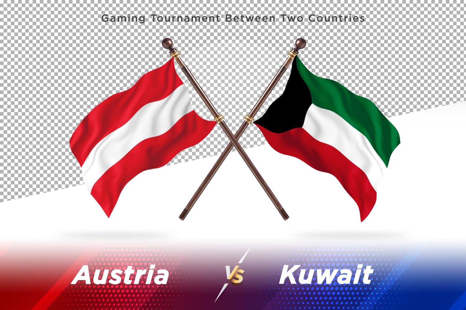 Austria versus Kuwait Two Flags