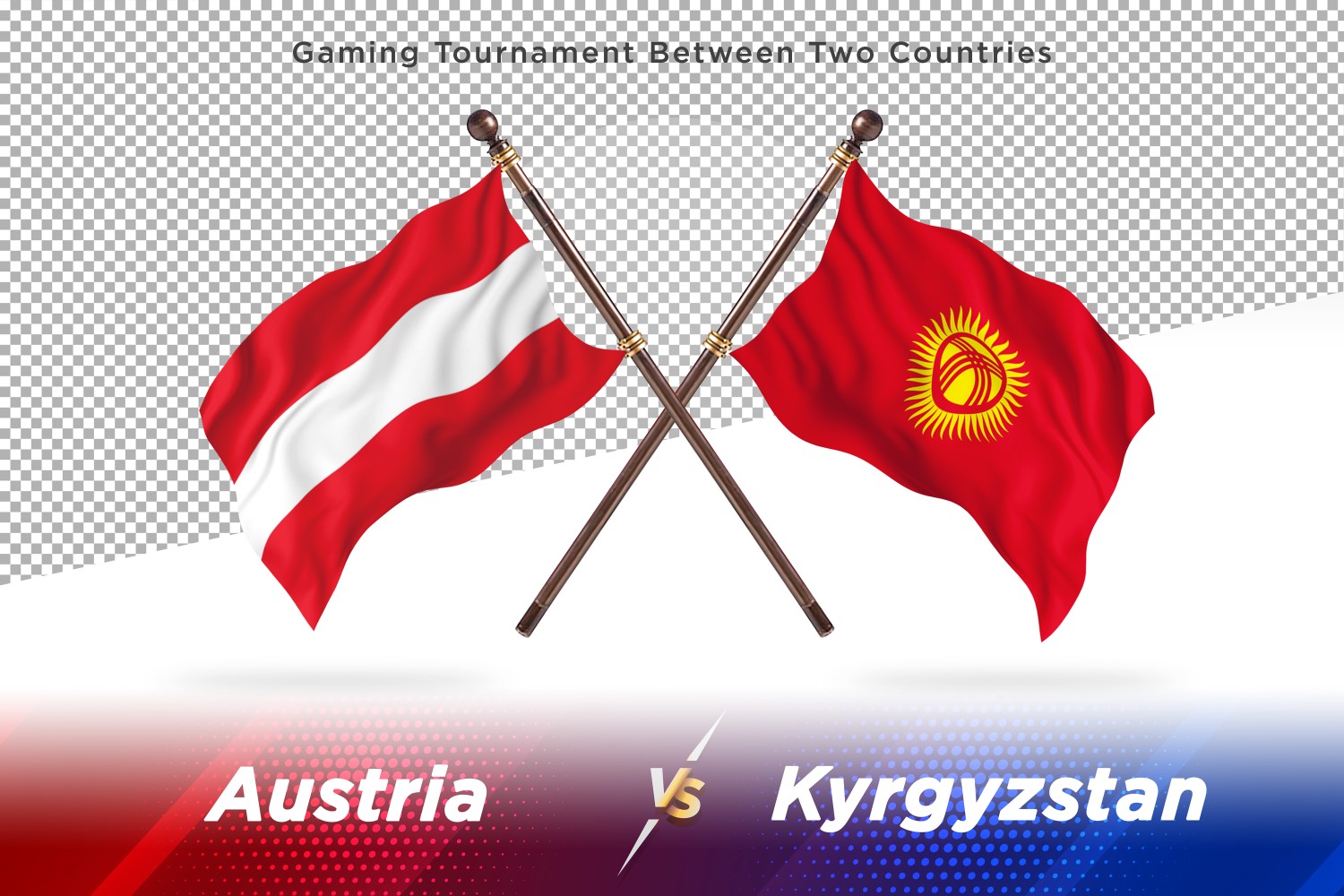 Austria versus Kyrgyzstan Two Flags