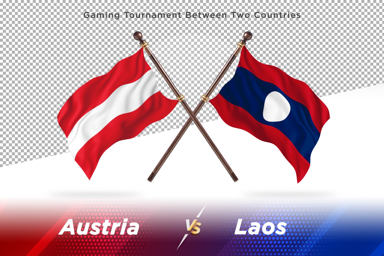 Austria versus Laos Two Flags