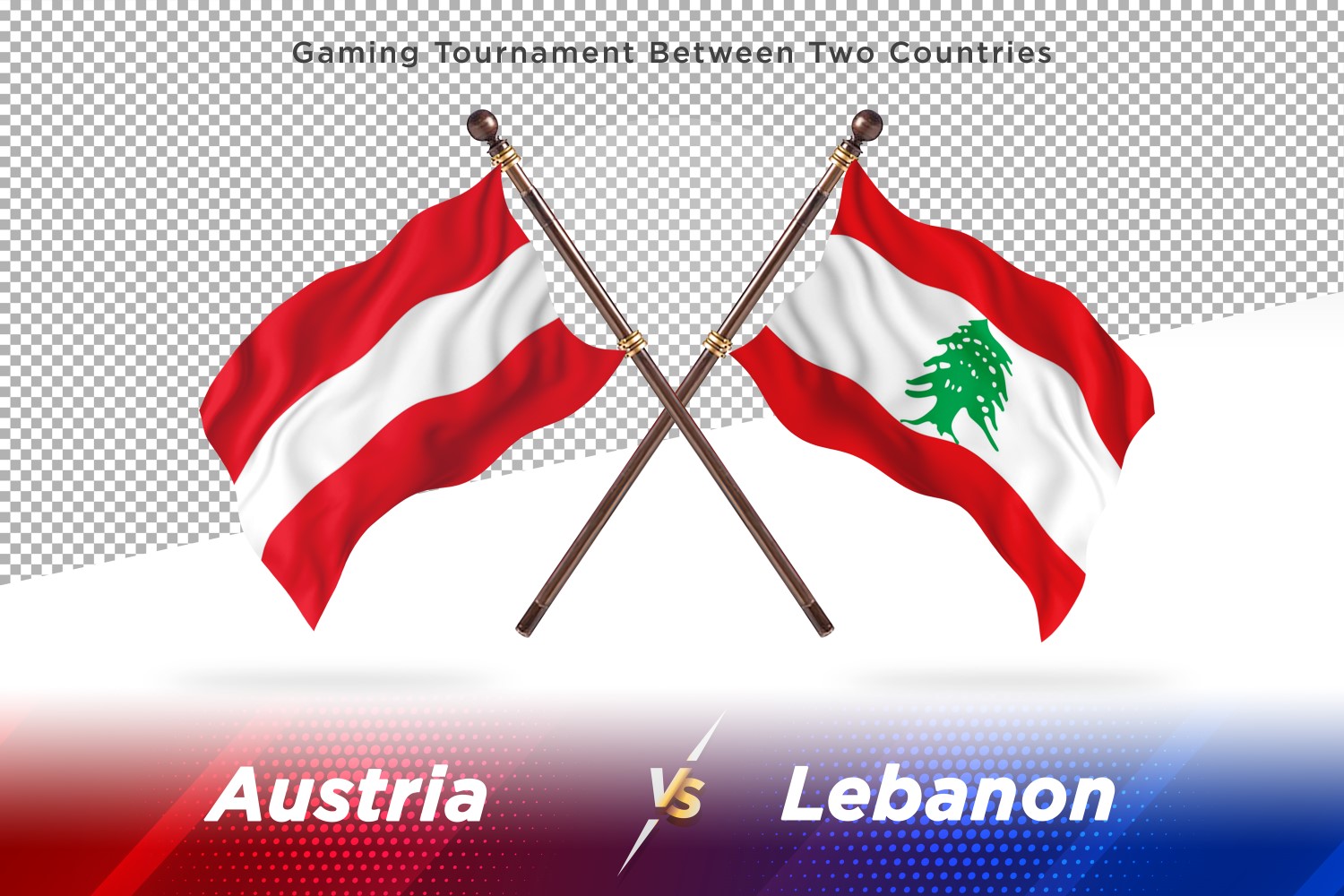 Austria versus Lebanon Two Flags