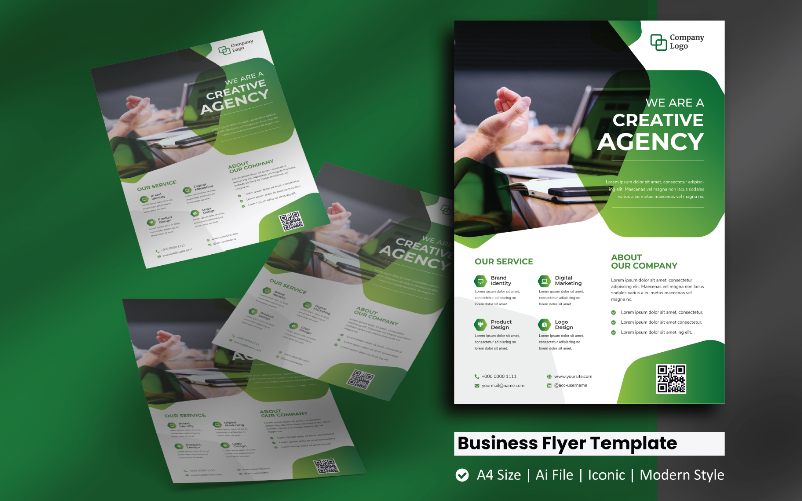 Hexa Green Business Flyer Corporate Identity Template