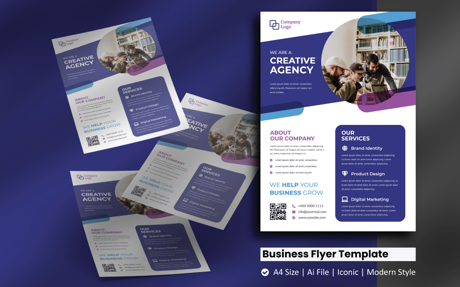 Purple Business Creative Flyer Corporate Identity Template